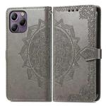 For Blackview A96 Mandala Flower Embossed Leather Phone Case(Gray)