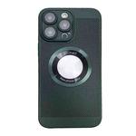 For iPhone 14 Pro Cooling MagSafe Magnifier Phone Case(Green)