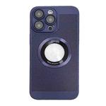 For iPhone 14 Pro Cooling MagSafe Magnifier Phone Case(Lavender)