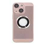 For iPhone 14 Plus Cooling MagSafe Magnifier Phone Case(Pink)