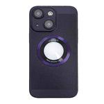 For iPhone 14 Plus Cooling MagSafe Magnifier Phone Case(Purple)