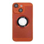 For iPhone 14 Plus Cooling MagSafe Magnifier Phone Case(Orange)