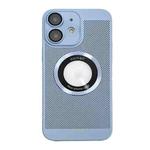 For iPhone 12 Cooling MagSafe Magnifier Phone Case(Blue)