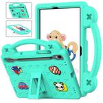 For Samsung Galaxy Tab S9 X710/X716B Handle Kickstand Children EVA Shockproof Tablet Case(Mint Green)