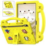 For Samsung Galaxy Tab S9 X710/X716B Handle Kickstand Children EVA Shockproof Tablet Case(Yellow)