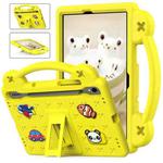 For Samsung Galaxy Tab S9 FE / X510N Handle Kickstand Children EVA Shockproof Tablet Case(Yellow)