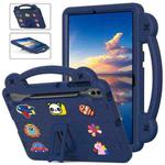 For Samsung Galaxy Tab S9 FE+ 12.4 X610N Handle Kickstand Children EVA Shockproof Tablet Case(Navy Blue)