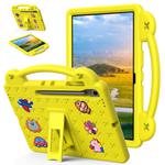 For Samsung Galaxy Tab S10 FE+ Handle Kickstand Children EVA Shockproof Tablet Case(Yellow)