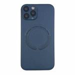 For iPhone 12 Pro Max MagSafe Leather All-inclusive TPU Shockproof Phone Case(Blue)