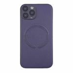 For iPhone 14 Pro Max MagSafe Leather All-inclusive TPU Shockproof Phone Case(Purple)