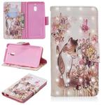 3D Colored Drawing Pattern Horizontal Flip Leather Case for Nokia 2.1, with Holder & Card Slots & Wallet(Cat)