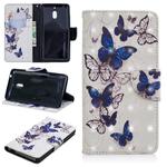 3D Colored Drawing Pattern Horizontal Flip Leather Case for Nokia 2.1, with Holder & Card Slots & Wallet(Butterflies)