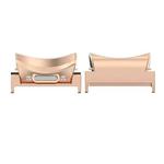 For Samsung Galaxy Watch4 / 4 Classic 46mm 22mm 1 Pair Button Style Curved Metal Watch Band Connector(Rose Gold)