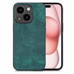 For iPhone 15 Plus Vintage Leather PC Back Cover Phone Case(Green)