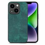For iPhone 14 Plus Vintage Leather PC Back Cover Phone Case(Green)