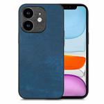 For iPhone 11 Vintage Leather PC Back Cover Phone Case(Blue)