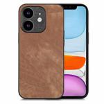 For iPhone 11 Vintage Leather PC Back Cover Phone Case(Brown)