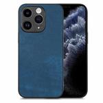 For iPhone 11 Pro Vintage Leather PC Back Cover Phone Case(Blue)