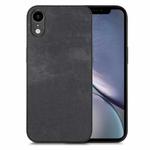 For iPhone XR Vintage Leather PC Back Cover Phone Case(Black)