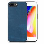For iPhone 7 Plus / 8 Plus Vintage Leather PC Back Cover Phone Case(Blue)
