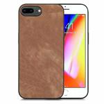 For iPhone 7 Plus / 8 Plus Vintage Leather PC Back Cover Phone Case(Brown)