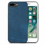 For iPhone 6 Plus / 6s Plus Vintage Leather PC Back Cover Phone Case(Blue)