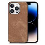 For iPhone 16 Pro Vintage Leather PC Back Cover Phone Case(Brown)