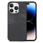 For iPhone 16 Pro Max Vintage Leather PC Back Cover Phone Case(Black)