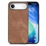 For iPhone Air Vintage Leather PC Back Cover Phone Case(Brown)