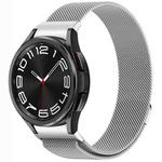 For Samsung Galaxy Watch 6 Classic Button Style Milan Magnetic Metal Watch Band(Silver)