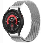 For Samsung Galaxy Watch5 / 5 Pro Button Style Milan Magnetic Metal Watch Band(Silver)