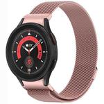 For Samsung Galaxy Watch5 / 5 Pro Button Style Milan Magnetic Metal Watch Band(Rose Gold)