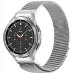 For Samsung Galaxy Watch4 / 4 Classic 46mm Button Style Milan Magnetic Metal Watch Band(Silver)