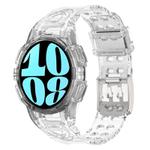 For Samsung Galaxy Watch6 44mm TPU Integrated Silicone Watch Band(Transparent White)