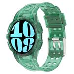 For Samsung Galaxy Watch6 44mm TPU Integrated Silicone Watch Band(Transparent Green)
