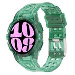 For Samsung Galaxy Watch6 40mm TPU Integrated Silicone Watch Band(Transparent Green)