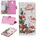 3D Colored Drawing Pattern Horizontal Flip Leather Case for Nokia 3.1, with Holder & Card Slots & Wallet(English Flamingo)