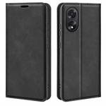 For OPPO A38 Retro-skin Magnetic Suction Leather Phone Case(Black)