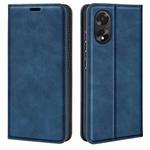 For OPPO A38 Retro-skin Magnetic Suction Leather Phone Case(Dark Blue)