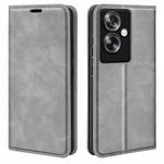 For OPPO A79 Retro-skin Magnetic Suction Leather Phone Case(Grey)