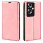 For OPPO A79 Retro-skin Magnetic Suction Leather Phone Case(Pink)