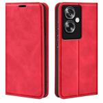 For OPPO A79 Retro-skin Magnetic Suction Leather Phone Case(Red)