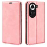 For OPPO Reno11 5G Global Retro-skin Magnetic Suction Leather Phone Case(Pink)