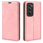 For OPPO Reno12 Pro 5G Global Retro-skin Magnetic Suction Leather Phone Case(Pink)
