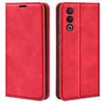 For OPPO A3 Pro Global Retro-skin Magnetic Suction Leather Phone Case(Red)