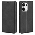 For OPPO Reno13 Pro 5G Retro-skin Magnetic Suction Leather Phone Case(Black)