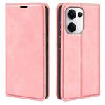 For OPPO Reno13 Pro 5G Retro-skin Magnetic Suction Leather Phone Case(Pink)