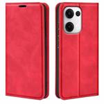 For OPPO Reno13 Pro 5G Retro-skin Magnetic Suction Leather Phone Case(Red)