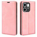 For OPPO Reno14 F 5G Retro-skin Magnetic Suction Leather Phone Case(Pink)