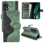 For OPPO K11 5G Stitching Horizontal Flip Leather Phone Case(Green)